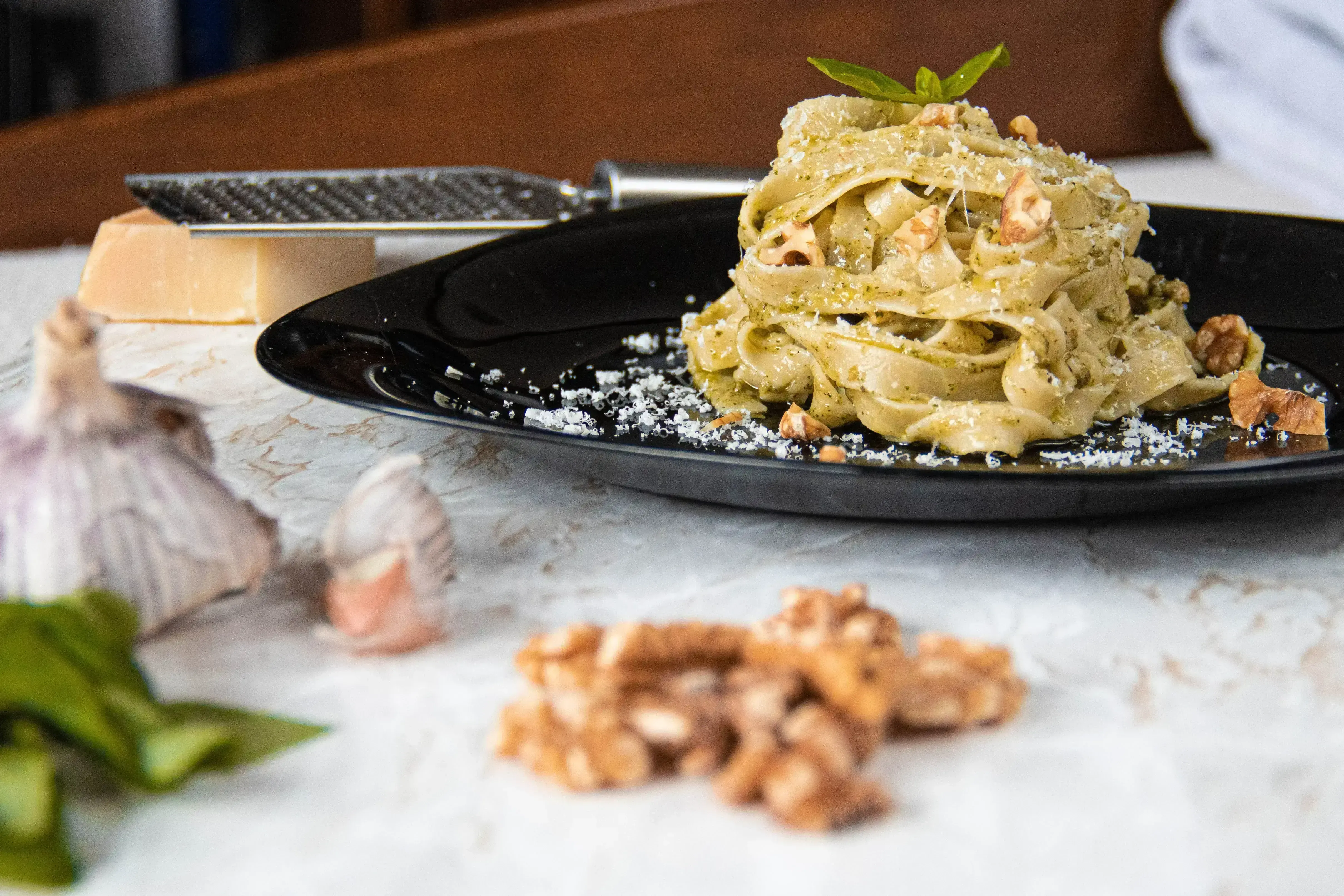 Tagliatelle con trufa, parmesano y aceite virgen